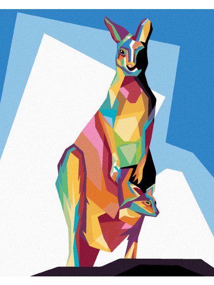 Diamantové maľovanie - FAREBNÝ KLOKAN (Rámovanie bez rámu a bez vypnutia plátna, Rozmer 40x50 cm)