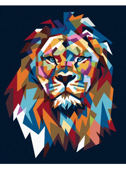 Diamantové maľovanie - FAREBNÝ LEV III (Rámovanie bez rámu a bez vypnutia plátna, Rozmer 40x50 cm)