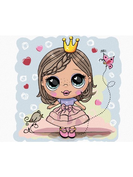 Diamantové maľovanie - DIEVČA PRINCEZNÁ (Rámovanie bez rámu a bez vypnutia plátna, Rozmer 40x50 cm)