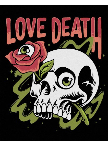 Diamantové maľovanie - LEBKA S RUŽAMI (Rámovanie bez rámu a bez vypnutia plátna, Rozmer 40x50 cm)