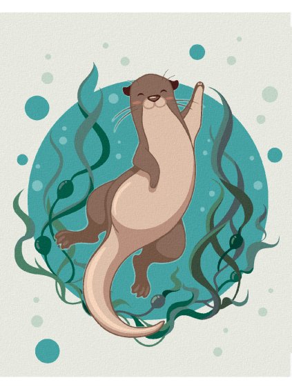 Diamantové maľovanie - VESELÁ VYDRA III (Rámovanie bez rámu a bez vypnutia plátna, Rozmer 40x50 cm)