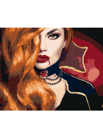 Diamantové maľovanie - UPÍRIA ŽENA (Rámovanie bez rámu a bez vypnutia plátna, Rozmer 40x50 cm)