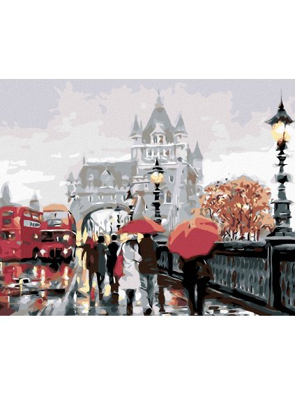 Diamantové maľovanie - PRECHÁDZKA PO TOWER BRIDGE (RICHARD MACNEIL) (Rámovanie bez rámu a bez vypnutia plátna, Rozmer 40x50 cm)