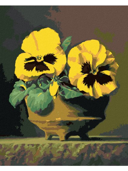 Diamantové maľovanie - ZÁTIŠIE ŽLTÉ FIALKY (PIETER WAGEMANS) (Rámovanie bez rámu a bez vypnutia plátna, Rozmer 40x50 cm)