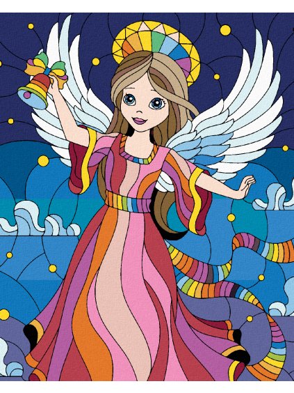 Diamantové maľovanie - ŽENA FAREBNÝ ANJEL (Rámovanie bez rámu a bez vypnutia plátna, Rozmer 40x50 cm)