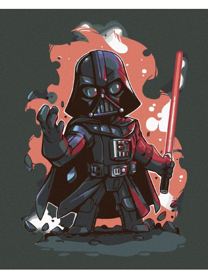 Diamantové maľovanie - KRESLENÝ DARTH VADER (Rámovanie bez rámu a bez vypnutia plátna, Rozmer 40x50 cm)