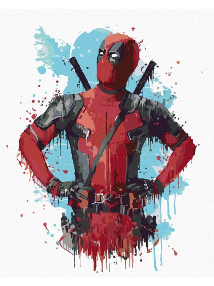 Diamantové maľovanie - KRESLENÝ DEADPOOL (Rámovanie bez rámu a bez vypnutia plátna, Rozmer 40x50 cm)