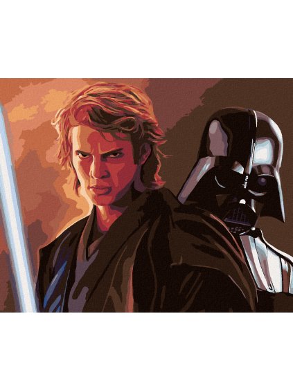 Diamantové maľovanie - ANAKIN A DARTH VADER (Rámovanie bez rámu a bez vypnutia plátna, Rozmer 40x50 cm)