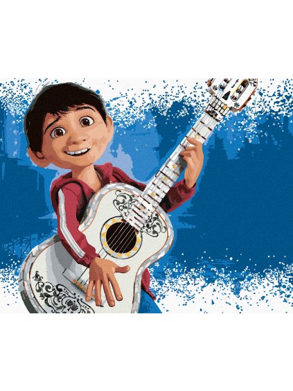 Diamantové maľovanie - MIGUEL S GITAROU (COCO) (Rámovanie bez rámu a bez vypnutia plátna, Rozmer 40x50 cm)