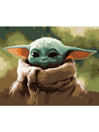 Diamantové maľovanie - BABY YODA (Rámovanie bez rámu a bez vypnutia plátna, Rozmer 40x50 cm)