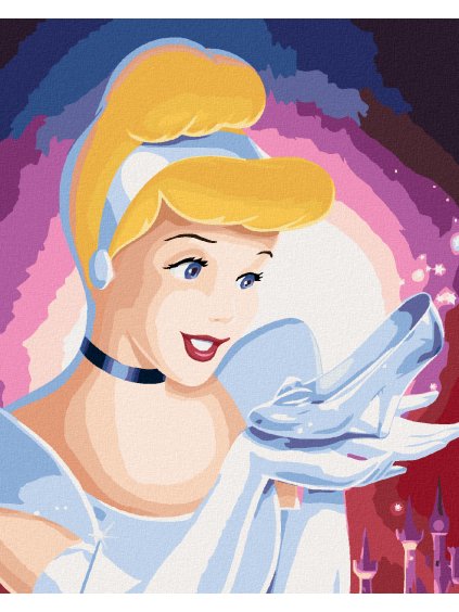 Diamantové maľovanie - POPOLUŠKA S ČRIEVIČKOU (Rámovanie bez rámu a bez vypnutia plátna, Rozmer 40x50 cm)