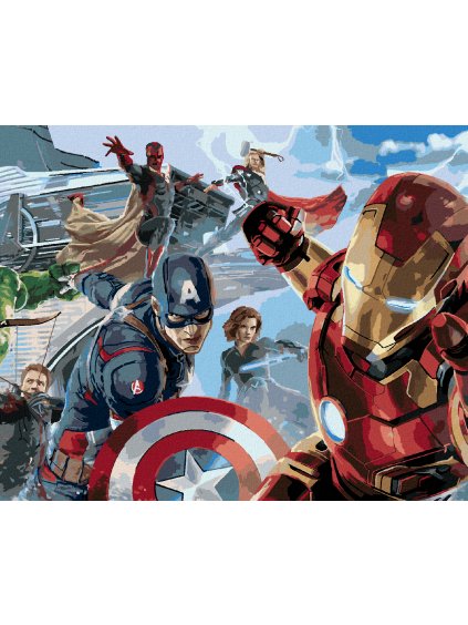 Diamantové maľovanie - AVENGERS A STARK TOWER (Rámovanie bez rámu a bez vypnutia plátna, Rozmer 40x50 cm)
