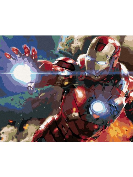 Diamantové maľovanie - IRON MAN SO ZNIČENÝM OBLEKOM (Rámovanie bez rámu a bez vypnutia plátna, Rozmer 40x50 cm)