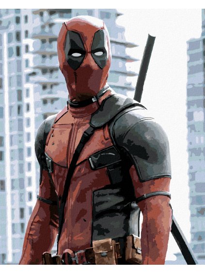 Diamantové maľovanie - DEADPOOL S PIŠTOĽAMI (Rámovanie bez rámu a bez vypnutia plátna, Rozmer 40x50 cm)