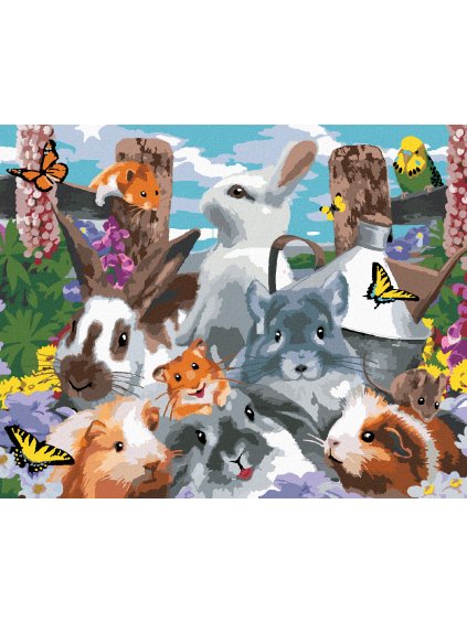 Diamantové maľovanie - HLODAVCI NA ZÁHRADE A ANDULKA (HOWARD ROBINSON) (Rámovanie bez rámu a bez vypnutia plátna, Rozmer 40x50 cm)