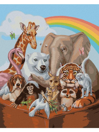 Diamantové maľovanie - NOEMOVA ARCHA (SUE ELLEN BROWN) (Rámovanie bez rámu a bez vypnutia plátna, Rozmer 40x50 cm)