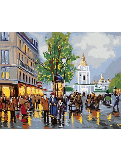 Diamantové maľovanie - STARÝ KYJEV (Rámovanie bez rámu a bez vypnutia plátna, Rozmer 40x50 cm)