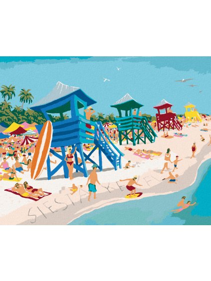 Diamantové maľovanie - POBREŽNÁ HLIDKA A MORE (ROBERT JOHNSON) (Rámovanie bez rámu a bez vypnutia plátna, Rozmer 40x50 cm)