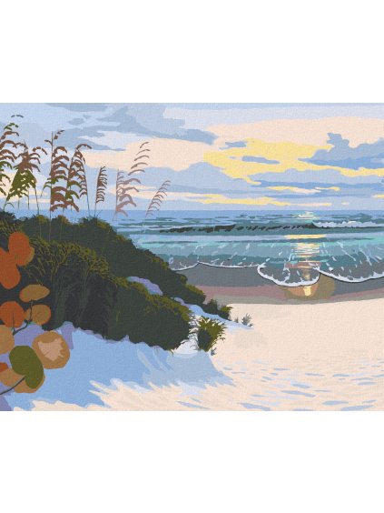 Diamantové maľovanie - VSTUP NA PLÁŽ A ZÁPAD SLNKA (ROBERT JOHNSON) (Rámovanie bez rámu a bez vypnutia plátna, Rozmer 40x50 cm)