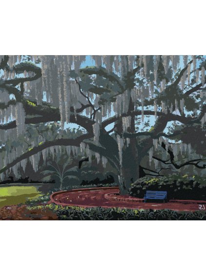 Diamantové maľovanie - OBROVSKÝ STROM V PARKU (ROBERT JOHNSON) (Rámovanie bez rámu a bez vypnutia plátna, Rozmer 40x50 cm)