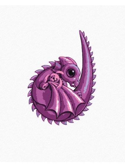 Diamantové maľovanie - DRÁČIK V TVARE PÍSMENKA D (SUE ELLEN BROWN) (Rámovanie bez rámu a bez vypnutia plátna, Rozmer 40x50 cm)