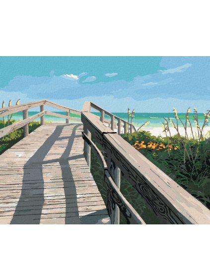 Diamantové maľovanie - MOST NA PLÁŽ (ROBERT JOHNSON) (Rámovanie bez rámu a bez vypnutia plátna, Rozmer 40x50 cm)