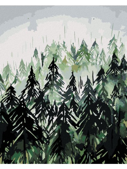 Diamantové maľovanie - IHLIČNATÝ LES (ALEXANDRIA GILBERT) (Rámovanie bez rámu a bez vypnutia plátna, Rozmer 40x50 cm)