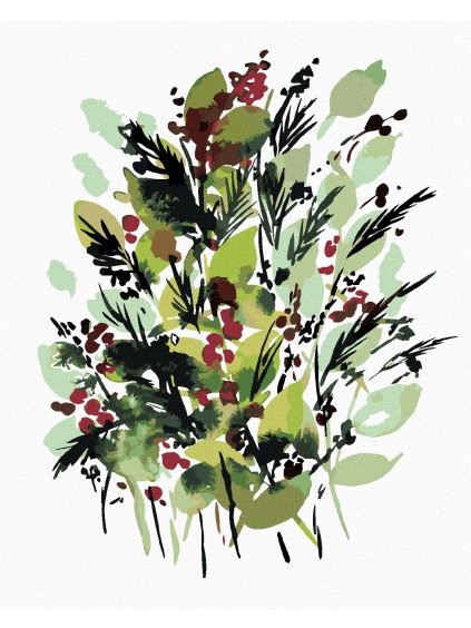 Diamantové maľovanie - ZIMNÁ ZELEŇ (ALEXANDRIA GILBERT) (Rámovanie bez rámu a bez vypnutia plátna, Rozmer 40x50 cm)