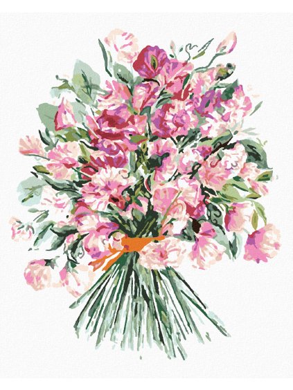 Diamantové maľovanie - KYTICE Z RUŽOVÝCH KVETOV HRACHORU (ALEXANDRIA GILBERT) (Rámovanie bez rámu a bez vypnutia plátna, Rozmer 40x50 cm)