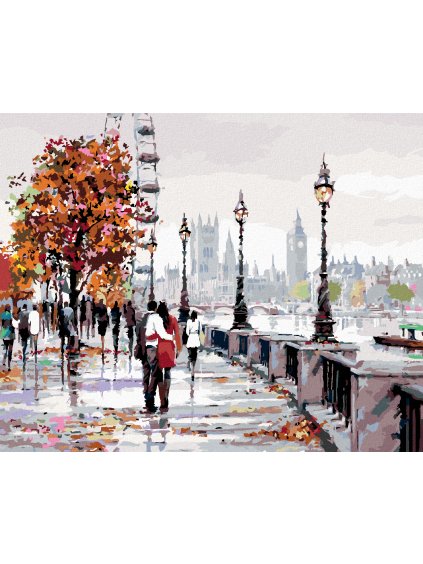 Diamantové maľovanie - LONDÝNSKE OKO (RICHARD MACNEIL) (Rámovanie bez rámu a bez vypnutia plátna, Rozmer 40x50 cm)