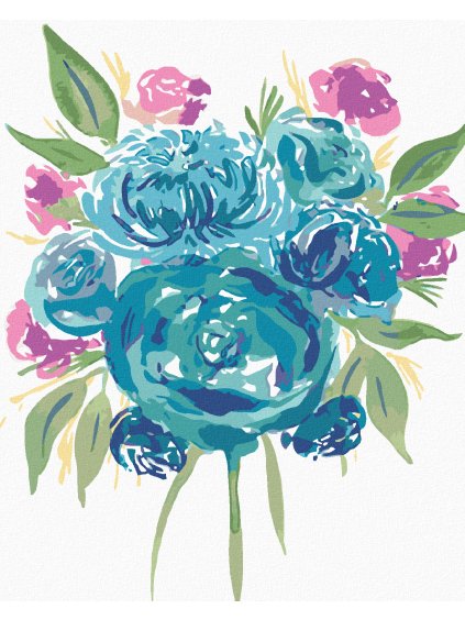 Diamantové maľovanie - MODRÉ RUŽE (ALEXANDRIA GILBERT) (Rámovanie bez rámu a bez vypnutia plátna, Rozmer 40x50 cm)