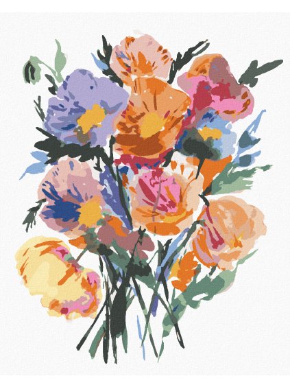 Diamantové maľovanie - KYTICE FAREBNÝCH VLČÍCH MÁKOV (ALEXANDRIA GILBERT) (Rámovanie bez rámu a bez vypnutia plátna, Rozmer 40x50 cm)