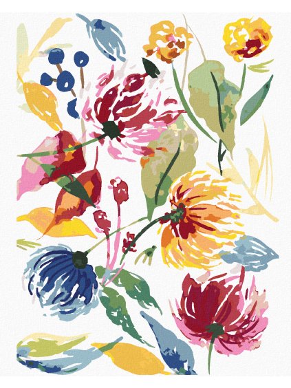 Diamantové maľovanie - ABSTRAKT DIVOKÉ KVETY (ALEXANDRIA GILBERT) (Rámovanie bez rámu a bez vypnutia plátna, Rozmer 40x50 cm)