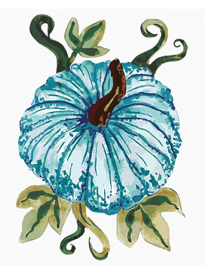 Diamantové maľovanie - MODRÁ TEKVICA (ALEXANDRIA GILBERT) (Rámovanie bez rámu a bez vypnutia plátna, Rozmer 40x50 cm)