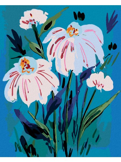 Diamantové maľovanie - BIELE KVETY TRAPAČKY (ALEXANDRIA GILBERT) (Rámovanie bez rámu a bez vypnutia plátna, Rozmer 40x50 cm)