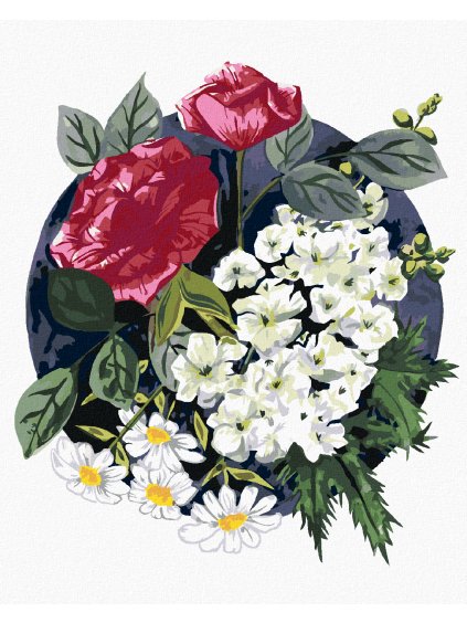 Diamantové maľovanie - RUŽA A MARGARÉTA (ALEXANDRIA GILBERT)