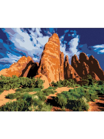 Diamantové maľovanie - HORA V PÚŠTI (TED DAVIS) (Rámovanie bez rámu a bez vypnutia plátna, Rozmer 40x50 cm)