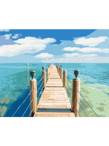 Diamantové maľovanie - MOLO PRI MORI (TED DAVIS) (Rámovanie bez rámu a bez vypnutia plátna, Rozmer 40x50 cm)