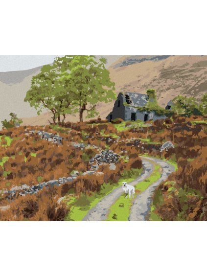 Diamantové maľovanie - HORSKÁ KRAJINA, ÍRSKO (TED DAVIS) (Rámovanie bez rámu a bez vypnutia plátna, Rozmer 40x50 cm)