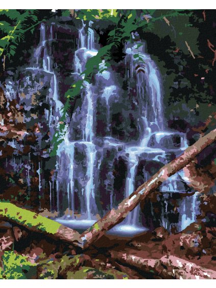 Diamantové maľovanie - VODOPÁD, HAVAJ (TED DAVIS) (Rámovanie bez rámu a bez vypnutia plátna, Rozmer 40x50 cm)