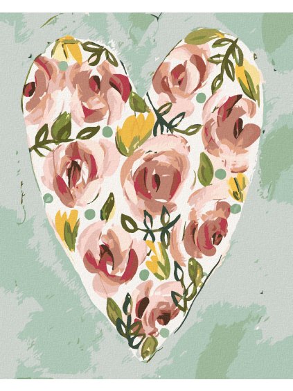 Diamantové maľovanie - VALENTÍNSKE SRDCE (HALEY BUSH) (Rámovanie bez rámu a bez vypnutia plátna, Rozmer 40x50 cm)