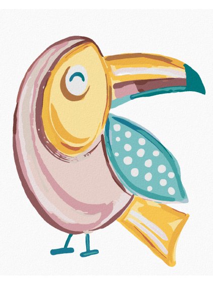 Diamantové maľovanie - RUŽOVÝ TUKAN (HALEY BUSH) (Rámovanie bez rámu a bez vypnutia plátna, Rozmer 40x50 cm)