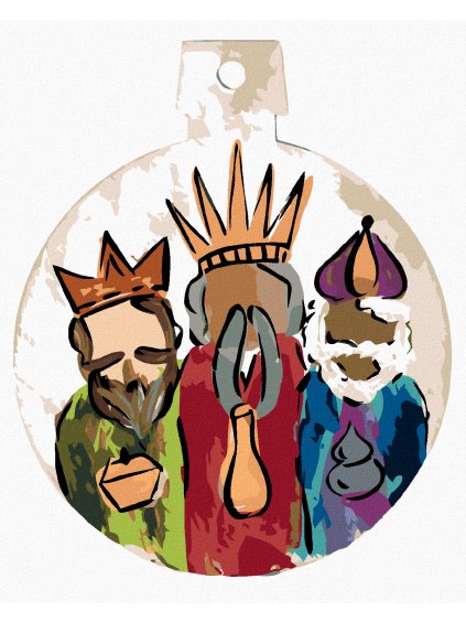 Diamantové maľovanie - TRAJA KRÁLI (HALEY BUSH) (Rámovanie bez rámu a bez vypnutia plátna, Rozmer 40x50 cm)