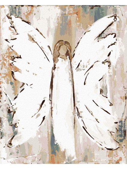 Diamantové maľovanie - BIELY MAĽOVANÝ ANJEL (HALEY BUSH) (Rámovanie bez rámu a bez vypnutia plátna, Rozmer 40x50 cm)