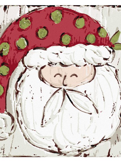 Diamantové maľovanie - SANTA S BODKOVANOU ČIAPIOU (HALEY BUSH) (Rámovanie bez rámu a bez vypnutia plátna, Rozmer 40x50 cm)