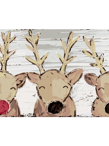 Diamantové maľovanie - SOB RUDOLF A PRIATELIA (HALEY BUSH) (Rámovanie bez rámu a bez vypnutia plátna, Rozmer 40x50 cm)