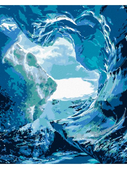 Diamantové maľovanie - ZAMRZNUTÁ KRAJINA A RIEKA (TED DAVIS) (Rámovanie bez rámu a bez vypnutia plátna, Rozmer 40x50 cm)