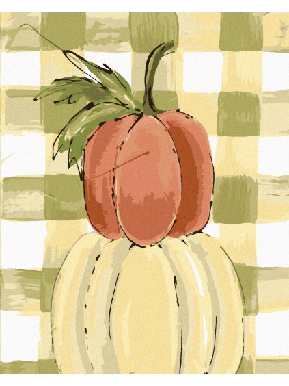 Diamantové maľovanie - TRI TEKVICE GINGHAM (HALEY BUSH) (Rámovanie bez rámu a bez vypnutia plátna, Rozmer 40x50 cm)