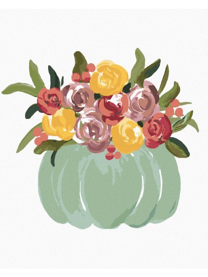 Diamantové maľovanie - MODRÁ TEKVICA (HALEY BUSH) (Rámovanie bez rámu a bez vypnutia plátna, Rozmer 40x50 cm)