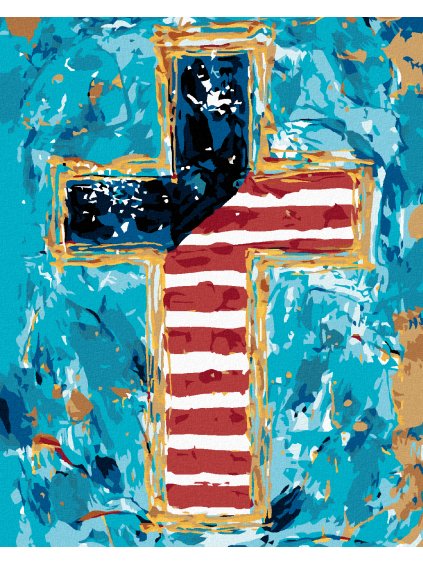 Diamantové maľovanie - FAREBNÝ KRÍŽ (HALEY BUSH) (Rámovanie bez rámu a bez vypnutia plátna, Rozmer 40x50 cm)